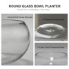 12" Large Round Glass Lotus Bowl Planter with Rattan Mat