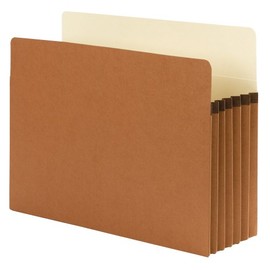 Smead SuperTab® File Pocket, Oversized Straight-Cut Tab, 5-1/4" Expansion, Letter Size, Redrope, 10 per Box (73240)