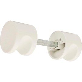 HEWI Door Knob Round Diameter 55 mm on Special Rosette VK 8.5 - Door Knob with Recessed Grip, Polyamide Pure White - 1 Pair