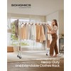 SONGMICS Clothes Rack with Wheels, Heavy-Duty Garment Rack with Extendable