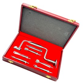 Hudson Hand Drill Brace Set of 7 Pieces with Multi-Size Attachment Burrs and Crusher | German Stainless Steel Premium Ortho Instruments