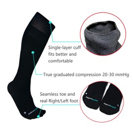 HOYISOX Big and Tall Support Socks for Wide Calves – Comfortable Knee High Fit for Men and Women (XL, Black)