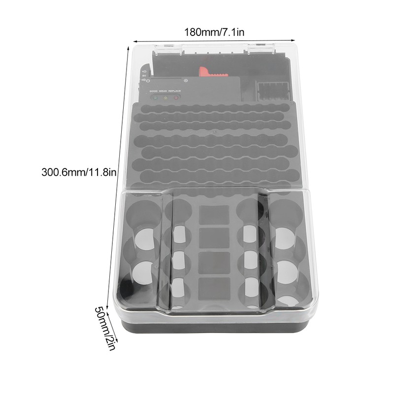 Multi Functional 104 Grids 3 Lights Battery Storage Case Organizer