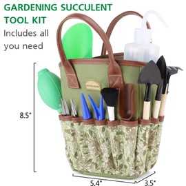 14 Pieces Garden Succulent Tools Kit with Organizer, Indoor Mini Gardening Tool Set, Bonsai Tools Kit, Succulent Gifts, Bonsai Starter Kit, Succulent Watering, Bonsai Tool Kit. (Honeysuckle) …