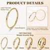 Masedy 6PCS 1-5mm 14K Gold Filled Stacking Rings for Women