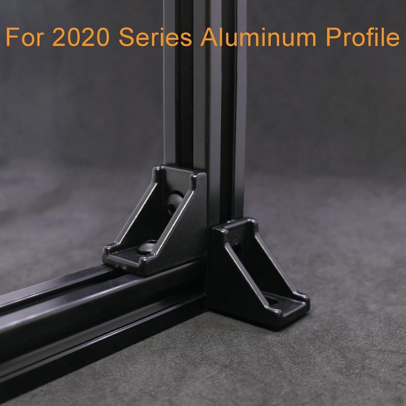 QIJINTRID 12 Sets 2020 Aluminum Extrusion Black Connectors,12pcs 2020 Series