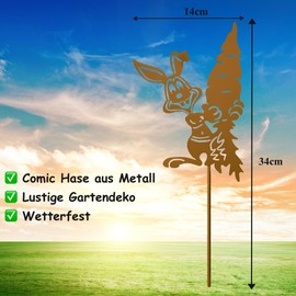 KRONLY Garden Stake Elf with Flower 34 cm / Rust Stake Weatherproof Garden Decoration Outdoor
