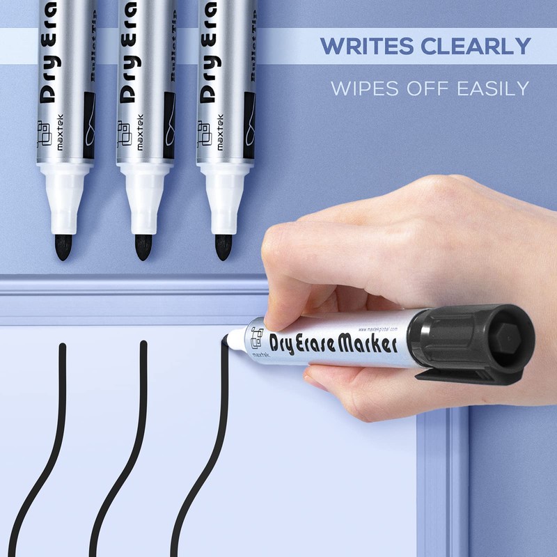 maxtek Whiteboard Pens Markers All Black Dry Erase Pens for