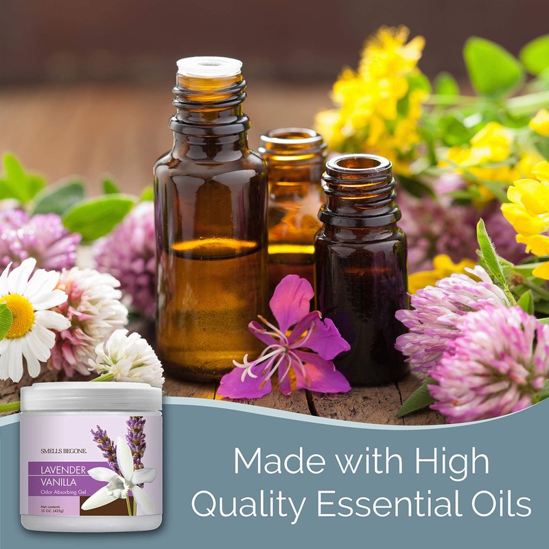 SMELLS BEGONE Lavender Vanilla Odor Absorber 15 Ounce Gel Eliminates