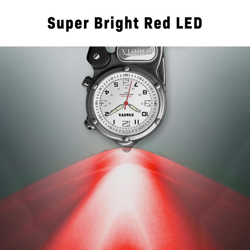 Dakota Mini Clip Microlight, Clip Watch, Flashlight and Watch, Outdoor