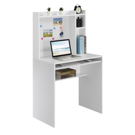 Convenience Concepts Designs2Go Student Desk with Magnetic Bulletin Board and Shelves, White