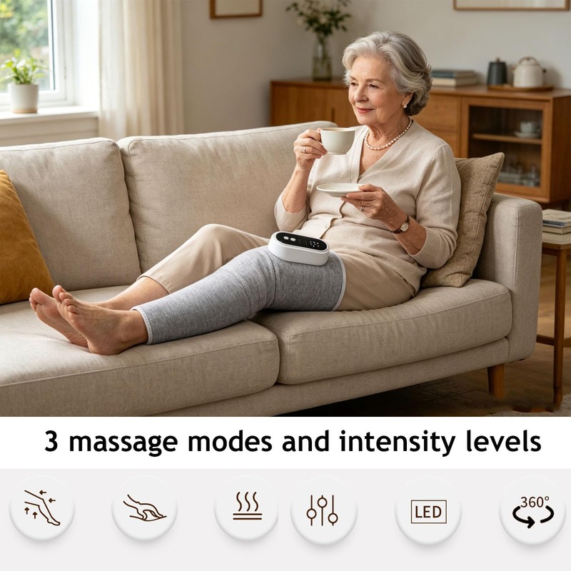 Cordless Leg & Knee Relaxation Massager, Air Compression Massage Wrap