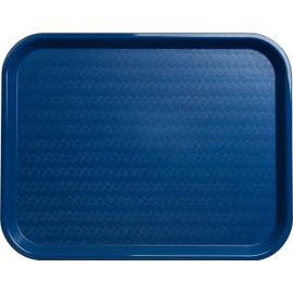 Carlisle FoodService Products Cafe Fast Food Cafeteria Tray with Patterned Surface for Cafeterias, Fast Food, And Dining Room, Plastic, 17.87 X 14 X 0.98 Inches, Blue