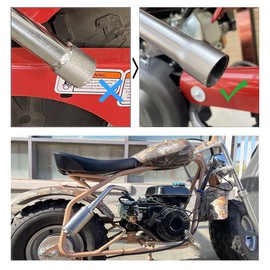 SJVLXHI 3 Stage Exhaust Header Pipe For Coleman Powersports CT200U BT200X CT200u-ex,212cc 196cc/6.5HP Go Kart and Gas Mini Bike