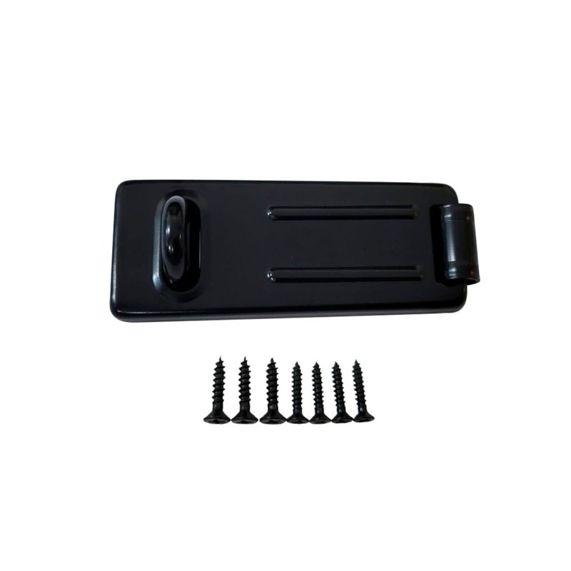 QCAA Security Concealed Hasp & Staple, Steel, 3-1/2", Black Coated,