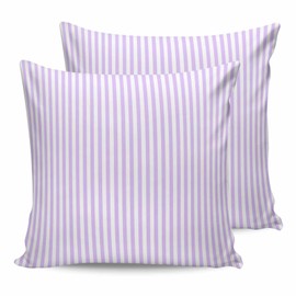 Outdoor Waterproof Throw Pillow Covers Set of 2 Purple Stripes Pillowcases 16x16 Inches Classic Vertical Striped Patio Decorative Pillows Cushion Case Patio Pillows for Couch Bed Chair Garden