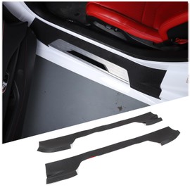 Suetlcoity Door Sill Protector Edge Guard Compatible with Corvette C8 Stingray Z06 Z51 2020-2024 Car Inner Door Sill Cover Scuff Plate Trim Sticker C8 Accessories (Black)