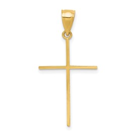IceCarats 10K Solid Yellow Gold Latin Mexican Holy Cross Necklace Religious Chain Pendant Jesus Christ Charm 31mm x 16mm Only