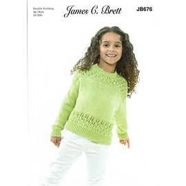 James C Brett JB675 Knitting Pattern Childrens Sweater in James C Brett It's Pure Cotton DK