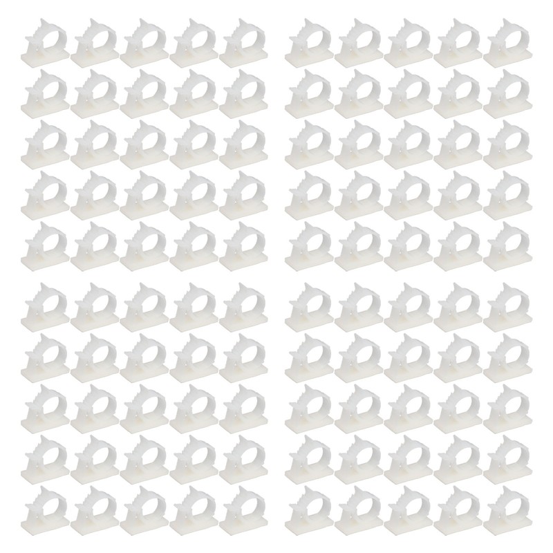 100Pcs Cable Management Clip Adjustable Adhesive PA66 Nylon Cord Organizer