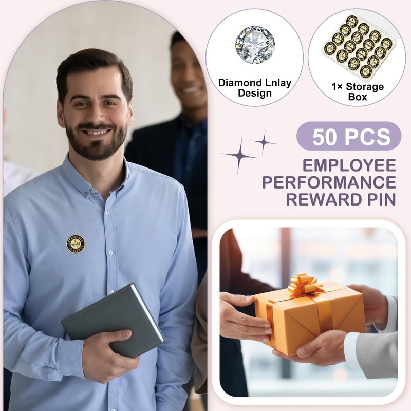 Ferreve 50 Pcs Year of Service Pin Employee Excellence Award