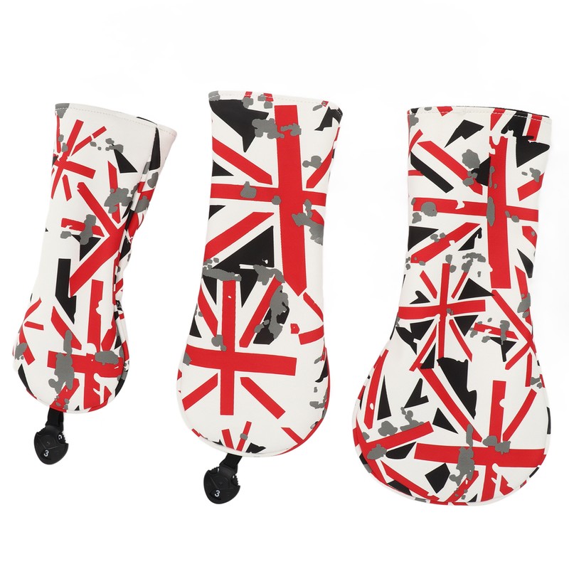 3Pcs Golf Club Head Cover Oxford Cloth British Flag Golf
