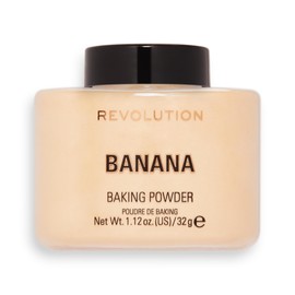 Makeup Revolution Revolution Beauty, Loose Baking Powder, Makeup Setting Powder, Long Lasting Coverage, Mattifies & Reduces Shine, Banana, 1.12 Oz