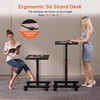 CROWNFURN Mobile Small Standing Rolling Desk Adjustable Height, Portable Laptop