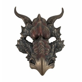 Veronese Design Dragon Head Wall Mask Medieval Decor Bronze Finish