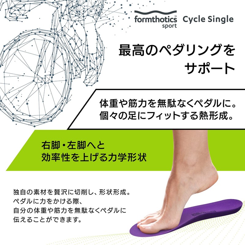 Formthotics Cycling Sports Insole, Ultra Lightweight, Shock Absorption, Bicycle, Cycling,