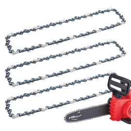 10" Chainsaw Chain Replacement for BAUER 64940 20V Cordless Chainsaw, 10 Inch Chainsaw Blade 3/8" Pitch .043" Gauge 40 DL (3 Pack)
