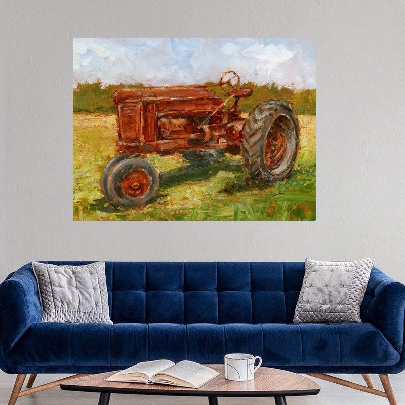CANVAS ON DEMAND Rustic Tractors II Wall Decal, Agriculture Artwork