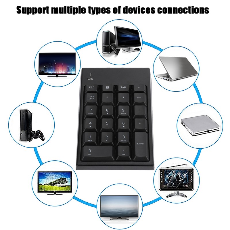 2.4G USB Wireless Numeric Keypad Portable 22 Keys Mini Number