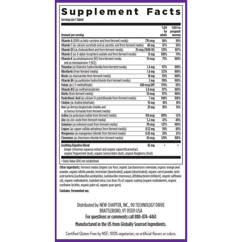 New Chapter Prenatal Vitamins, One Daily Prenatal Multivitamin with Methylfolate