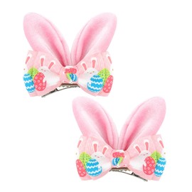 YanJie Easter Hair Bows Clips Easter Bunny Ears Hair Clips Pink Carrot Hairpin Easter Rabbit Hair Clips Animal Hair Pins Hair Accessories for Girls