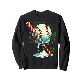 Baseball Cane Candy Bat Winter Holiday Artwork Sweatshirt