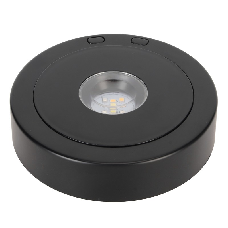 LED Rotating Display Base Black 360 Degrees 80s Circle Battery