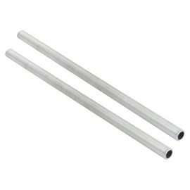 QUARKZMAN Lamp Pipe Nipple M10 Thread 8.86 Inch Long x 2 Pieces Hollow Centre Hardware All Threads for Hanging Ceiling Fans, [Silver Tone, Zinc Alloy]