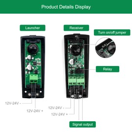 Infrared Barrier Alarm, Infrared Beam Sensor Black ABS Anti Theft for Gate Openers for Access Control System