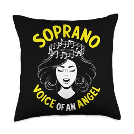 Soprano Singer Vocal Range Vocalist Voice Singing Choir Throw Pillow