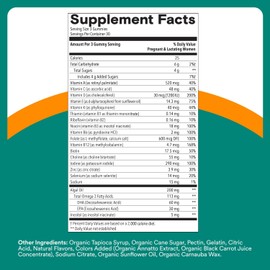 SmartyPants Prenatal Multivitamin Gummies, Omega 3 (DHA/EPA), Methylfolate, Biotin, Vitamin D3, C, Vitamin B12, B6, Vitamin A, K & Zinc, Gluten Free, 90 Count (30 Day Supply)