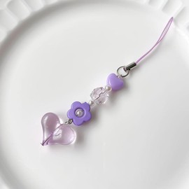 Purple Fairy Kpop keychain Cute Phone Charm,Trendy Y2K Fashion Journal Binder Planner Charm, party favor, gift for her - Color: Heart
