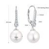 BELRYO Pearl Earrings Women,925 Sterling Silver Pearl Leverback Dangle May