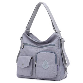 Outreo Girls Messenger Bag Women Handbag Side Shoulder Bag Casual Backpack Sport for Travel Satchel Crossbody Cross Body Bag Nylon (Grey)