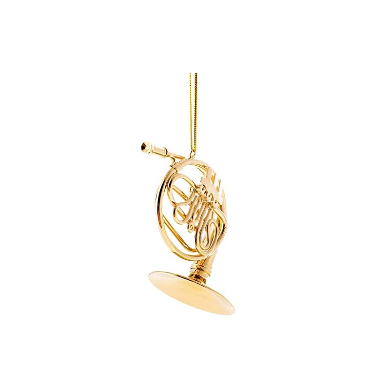 Broadway Gifts Gold French Horn Christmas Tree Ornament 3 inches
