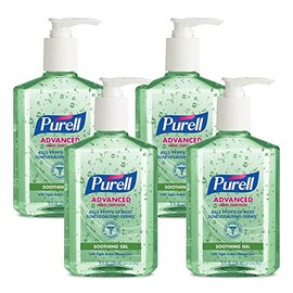 Purell - 9674-04-ECIN PURELL Advanced Hand Sanitizer Soothing Gel, Fresh Scent, with Aloe and Vitamin E - 8 fl oz Pump Bottle (Pack of 4) - 9674-06-EC