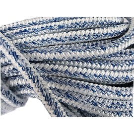 Blue Ox Rope 3/4 Inch by 60 Feet 12 Carrier 24 Strand Arborist Bull Rope, White/Blue, Made in the USA