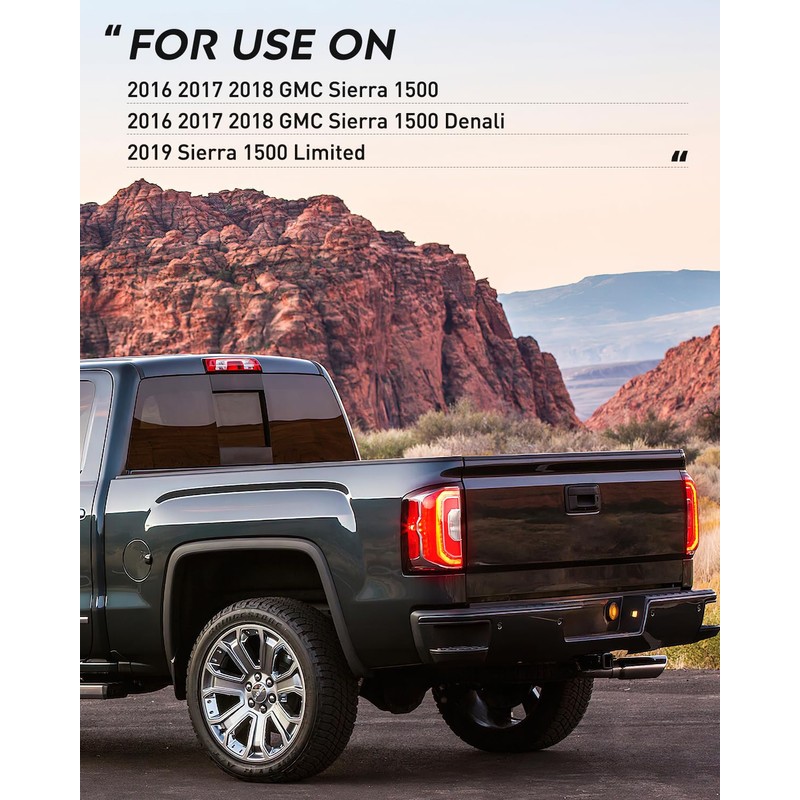 Nilight Taillight Assembly Compatible with 2016 2017 2018 GMC Sierra