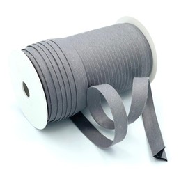 Craft Cult 12mm Plain Double Fold Bias Binding Tape - 25 Metre Roll (7 - Dark Grey)