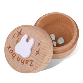 Qiimenguer Tooth Box Milk Teeth Boys, Printed Cartoon Design Milk Tooth Box, Suitable for Birthday Gifts for Boys and Girls, Gifts for Pregnant Mothers Milk Tooth Box (3)